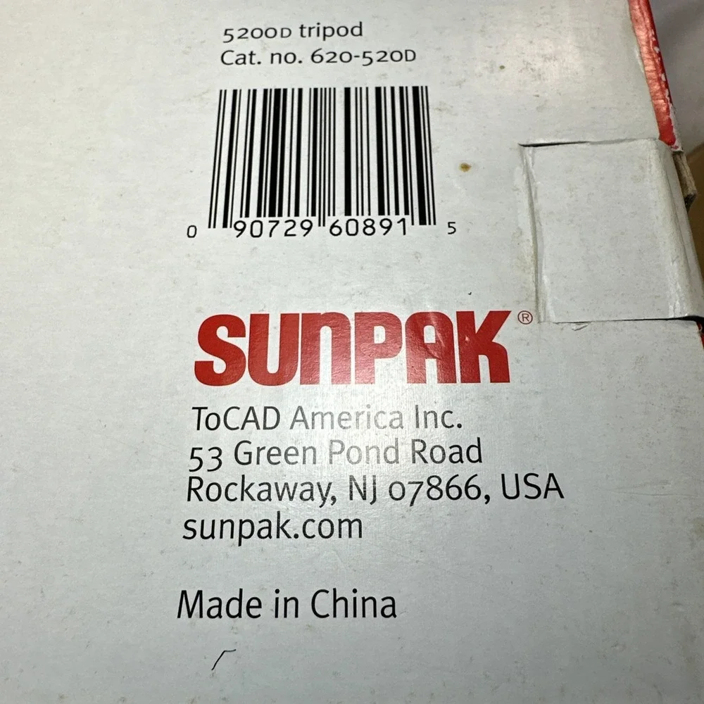 Sunpak 5200D Digital Lightweight Tripod For Camera NIB